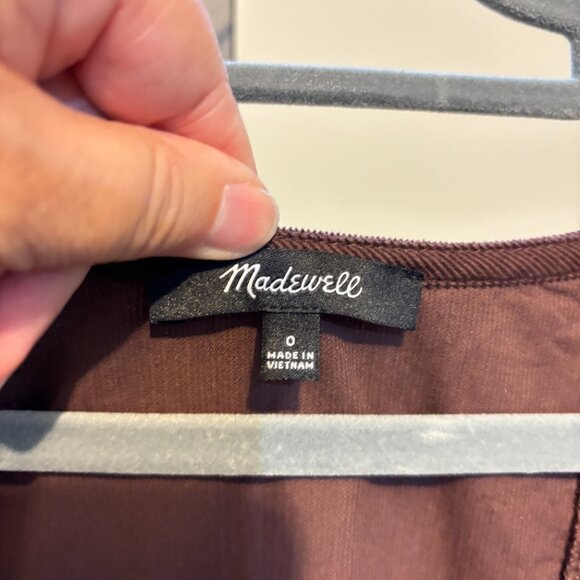 Madewell Esti Brown Corduroy Button Front Long Sleeve Dress - Picture 5 of 11